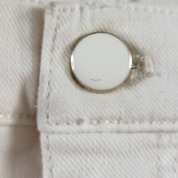 Ann Taylor The Taper Jeans Size 16 Lean Thru Hip Thigh Tapered Leg Ivory 38X26 - Picture 3 of 12